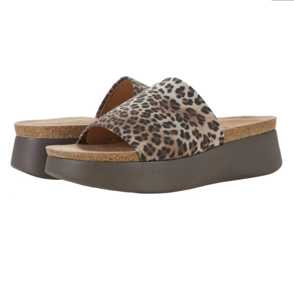 MUNRO Nalia animal print brown hues slide comfort sandal Sz 10 WW New‎